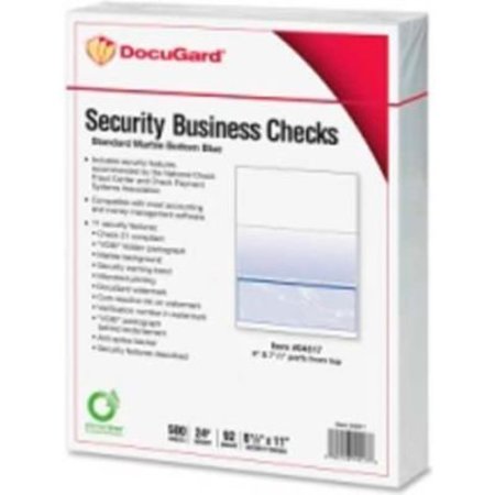 PARIS BUSINESS PRODUCTS Docugard Security Business Checks with Marble Top 8-1/2" x 11" Blue 500 Sheets/Pack 4517
